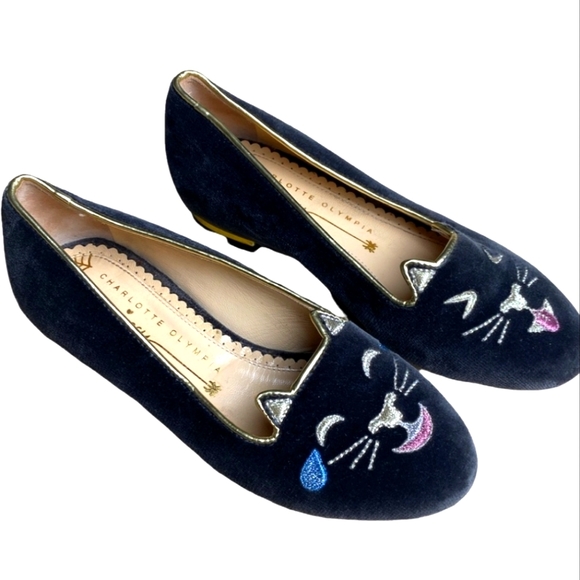 CHARLOTTE OLYMPIA Cat Shoes Emoji Toddler Girl Dress Shoes